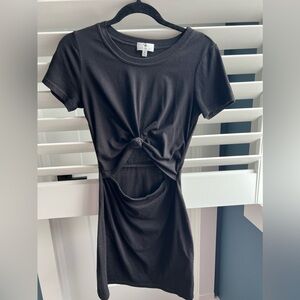 Black T-shirt front tie dress
